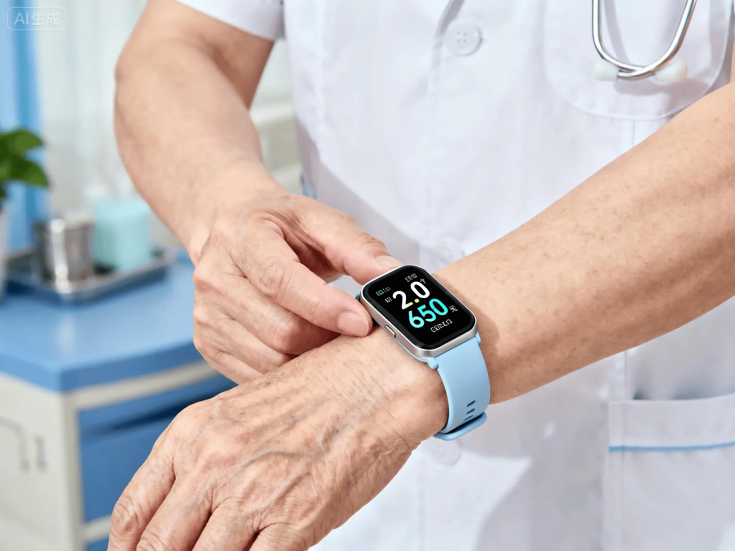 中老年AI看护手环 - 健康监测智能手环